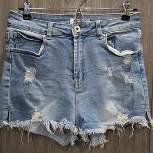Blue Savvy Denim Cutoff Shorts